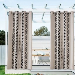 Buitengordijnen, Waterdichte Gordijnen Met Geometrische Print Voor Veranda, Prieel