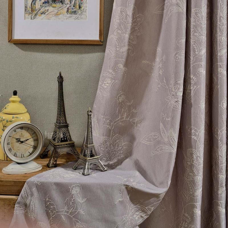 Retro Semi-Verduisteringsgordijn Op Maat Gemaakt Gordijn Precisie Jacquard Woonkamer