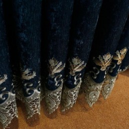 Chenille Gordijn Op Maat Gemaakt Gordijn Met Uitgeholde Borduurwerkbloem