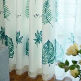 Gordijn Op Maat Gemaakt Gordijn Verse Plantenprint Venster