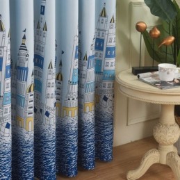 Nieuwe Kasteel Bedrukte Gordijnen Europese Raamgordijnen Voor Woonkamer/Slaapkamer