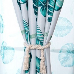 Moderne Tropische Bedrukte Gordijnen Met Groene Bladeren Voor De Woonkamer