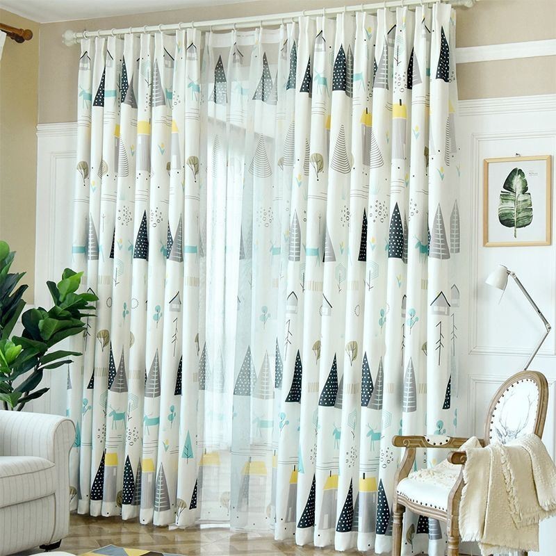 Gordijn Op Maat Gemaakt Gordijn Bos Bedrukt Raam