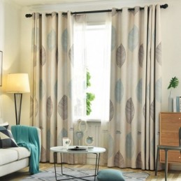 Verduisteringsgordijn Op Maat Gemaakt Gordijn Met Nordic Leaf-Print