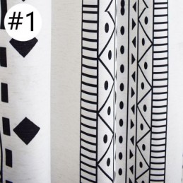 Geometrische Printgordijnen, Halfverduisterend, Met Kwastjes, Katoenen Linnen Gordijn Voor De Woonkamer