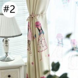 Cartoon Girl Print Gordijn Op Maat Gemaakt Gordijn Kinderkamer Thermisch Geïsoleerd Verduisterend