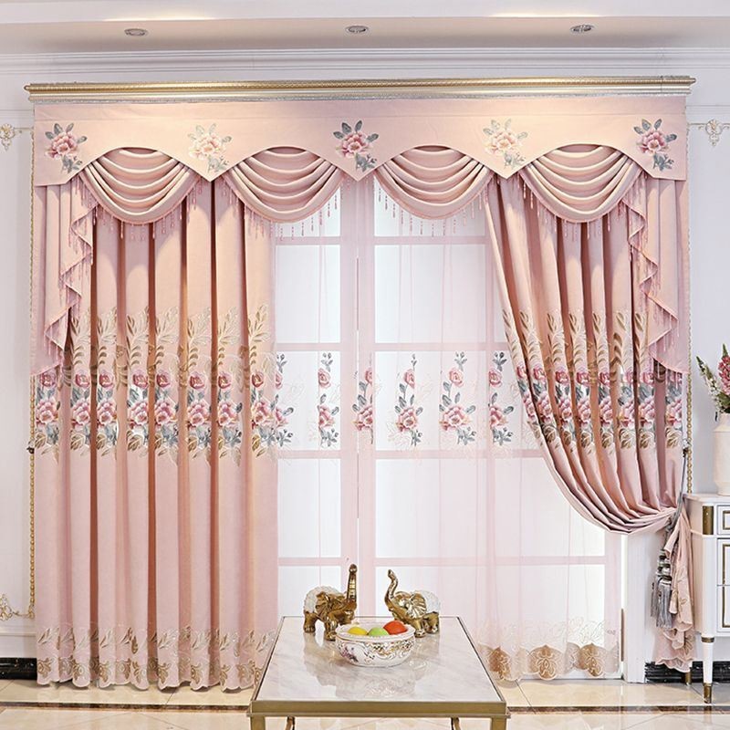 Gordijnen Op Maat Gemaakt Europees Gordijn Met Bloemenborduurwerk