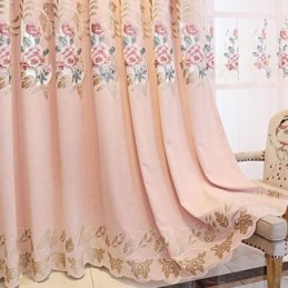 Gordijnen Op Maat Gemaakt Europees Gordijn Met Bloemenborduurwerk