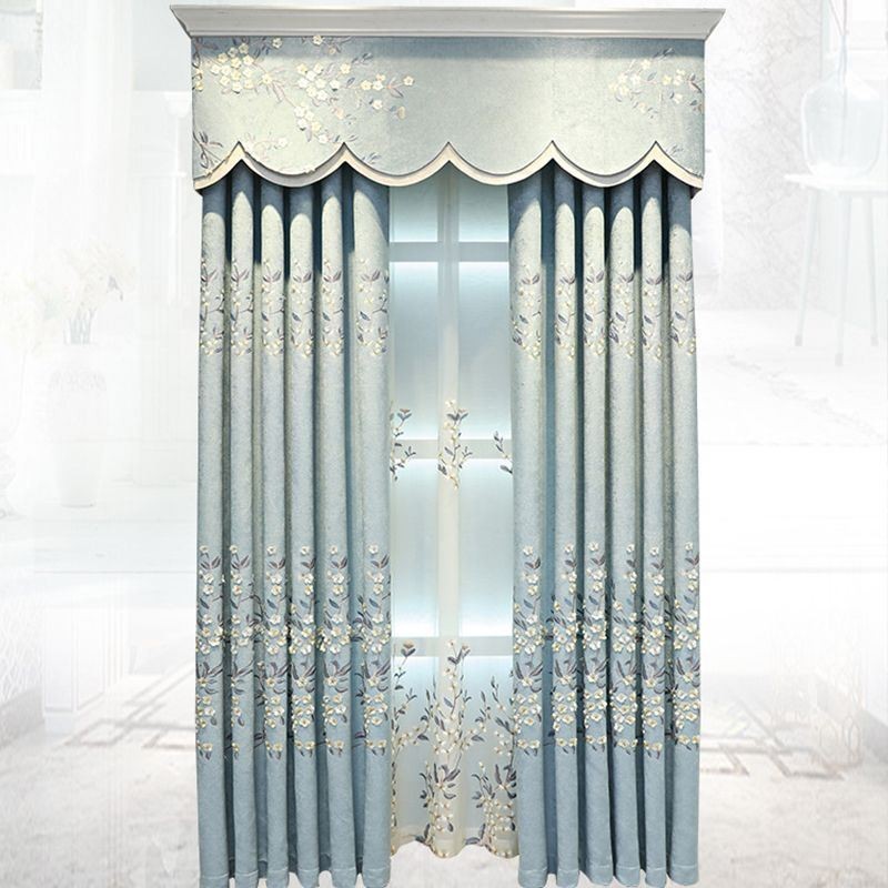 Chenillegordijn Op Maat Gemaakt Gordijn In Scandinavische Stijl Met Bloemenborduurwerk