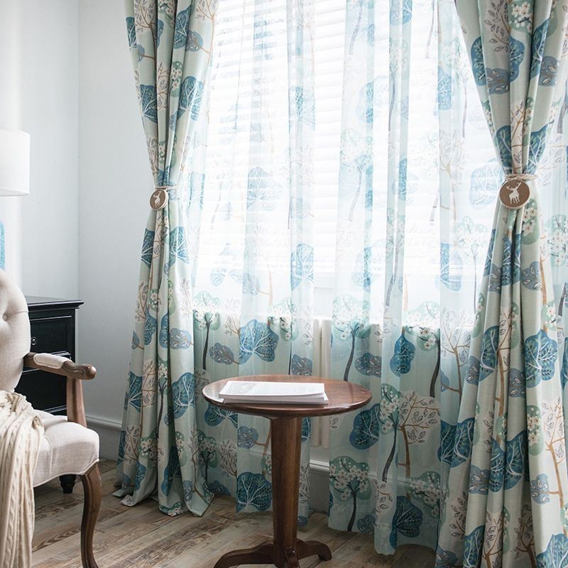 Modern Gordijn Op Maat Gemaakt Gordijn Katoen Print Bomen