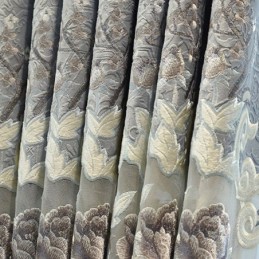 Gordijn Op Maat Gemaakt Italiaans Fluweel Bloemenborduurwerk