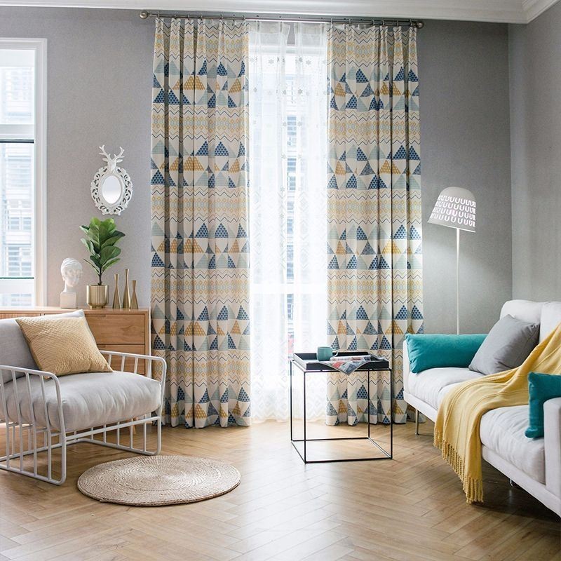 Modern Gordijn Op Maat Gemaakt Gordijn Katoen Driehoek Bedrukt