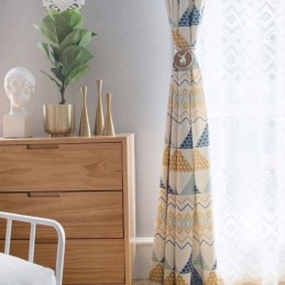 Modern Gordijn Op Maat Gemaakt Gordijn Katoen Driehoek Bedrukt