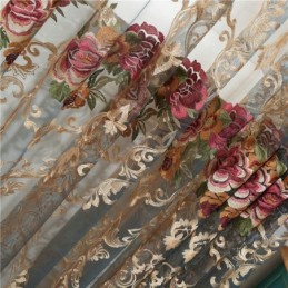 Luxe Transparante Gordijnen Op Maat Gemaakt Amerikaans Gordijn Met Kleurverloop En Borduurwerk Voor De Slaapkamer