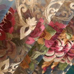 Luxe Transparante Gordijnen Op Maat Gemaakt Amerikaans Gordijn Met Kleurverloop En Borduurwerk Voor De Slaapkamer