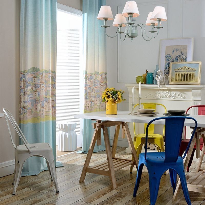 Nordic Gordijn Op Maat Gordijn Katoen Stad Bedrukt