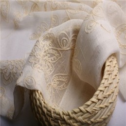 Eenvoudig Transparant Gordijn Op Maat Gemaakt Gordijn Met Abstracte Bloemenborduursels