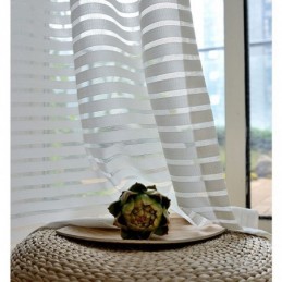 Modern Eenvoudig Transparant Gordijn Op Maat Gemaakt Gordijn Strepen Jacquard Woonkamer Studeerkamer Veelzijdige Stof