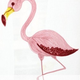 Geborduurd Flamingogordijn Op Maat Gemaakt Semi-Transparant Transparant Gordijn Voor Woonkamer/Slaapkamer