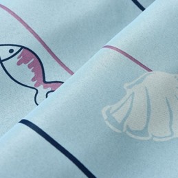 Cartoon Vispatroon Blauwe Verduisteringsgordijnen Bedrukt Gordijn Op Maat Gemaakt Gordijn Voor Kinderkamer