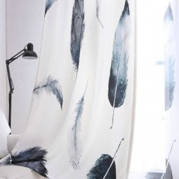 Modern Minimalistisch Gordijn Op Maat Gemaakt Gordijn Digitaal 5D-Printen Levensechte Veer Raamdecoratie