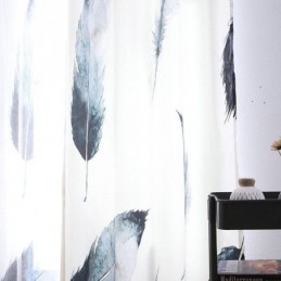 Modern Minimalistisch Gordijn Op Maat Gemaakt Gordijn Digitaal 5D-Printen Levensechte Veer Raamdecoratie