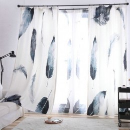 Modern Minimalistisch Gordijn Op Maat Gemaakt Gordijn Digitaal 5D-Printen Levensechte Veer Raamdecoratie