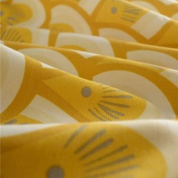 Geel Katoenen Gordijn Op Maat Gemaakt Gordijnschelp Uniek Bedrukt Slaapkamer Woonkamer