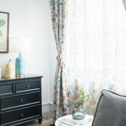 Amerikaanse Cartoon Transparante Gordijn Op Maat Gemaakt Gordijn Zeester Schelp Bedrukt Slaapkamer Kinderkamer Stof