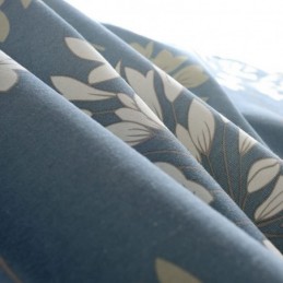 Japans Eenvoudig Gordijn Op Maat Gemaakt Gordijn Met Blauwe Bloemenprint