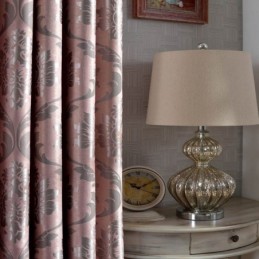 Europees Landelijk Gordijn Op Maat Gemaakt Gordijn Roze Jacquard Slaapkamer Verduisteringsstof