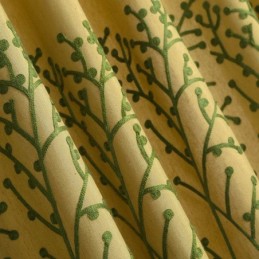 Amerikaans Antiek Gordijn Op Maat Gemaakt Gordijn Geel Borduurwerk Milieubeschermend Katoen Linnen Stof