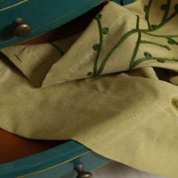 Amerikaans Antiek Gordijn Op Maat Gemaakt Gordijn Geel Borduurwerk Milieubeschermend Katoen Linnen Stof