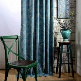 Amerikaans Antiek Gordijn Op Maat Gemaakt Gordijn Blauwe Cirkel Bedrukt