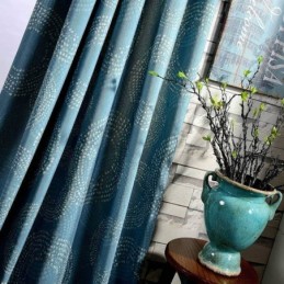 Amerikaans Antiek Gordijn Op Maat Gemaakt Gordijn Blauwe Cirkel Bedrukt