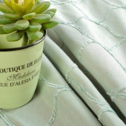 Japanse Eenvoudige Gordijnen Op Maat Gemaakt Gordijn Geometrische Borduurwerk Groene Milieubeschermende Stof