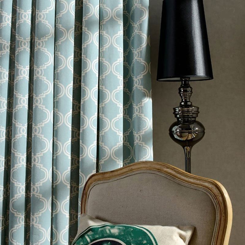 Nordic Simple Gordijn Op Maat Gemaakt Gordijn Geometrisch Bedrukt Milieu Beschermend Katoenen Stof