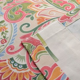 Amerikaanse Antieke Gordijnen Op Maat Gemaakt, Contrasterende Bloemenprint Slaapkamerstof