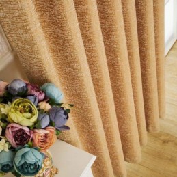 Amerikaans Abstract Gordijn Op Maat Gemaakt Gordijn Bruin Geometrisch Patroon Chenille Jarquard Verduisteringsstof