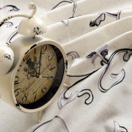 Amerikaanse Eenvoudige Gordijn Op Maat Gemaakt Gordijn Inkt Rollende Blad Borduurwerk Katoenen Linnen Stof