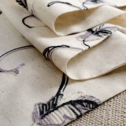 Amerikaanse Eenvoudige Gordijn Op Maat Gemaakt Gordijn Inkt Rollende Blad Borduurwerk Katoenen Linnen Stof