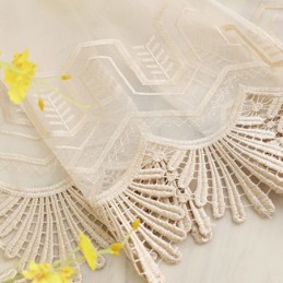 Luxe Transparante Gordijnen Op Maat Gemaakt Met Geborduurde Bergtule Voor Woonkamer/Slaapkamer