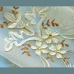 Tule Gordijn Op Maat Gemaakt, Geborduurd Met Voile Voor De Woonkamer