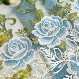 Modern Bloemengordijn Op Maat Gemaakt, Tule Raamgordijn Voor Woonkamer/Slaapkamer