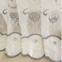 Moderne Bloemengordijnen Van Doorschijnende Tule Voor Woonkamer En Slaapkamer