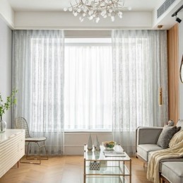 Nordic Tule Sheer Gordijnen Elegante Witte Voile Gordijnen Op Maat Gemaakt Gordijn Jaloezieën Paneel Voor Woonkamer Een