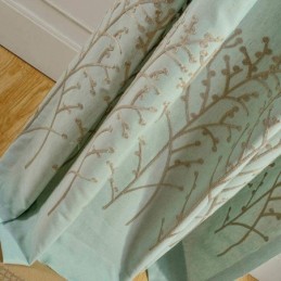 Amerikaans Eenvoudig Gordijn Op Maat Gemaakt Gordijn Groen Borduurwerk Ademende Stof