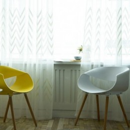 Modern Geborduurd Gordijn Op Maat Gemaakt Gordijn Geometrisch Golfpatroon Raamscherm Voor Balkon