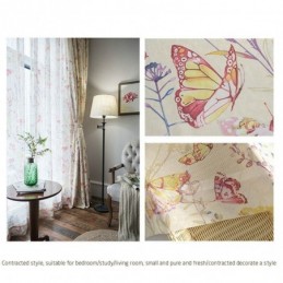 Moderne Landelijke Transparante Gordijnen Op Maat Gemaakt Met Vlinderprint Voor De Slaapkamer