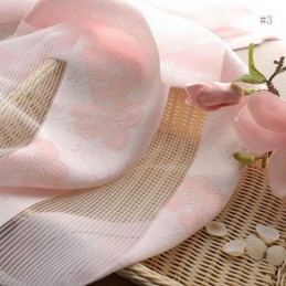 Eenvoudig Landelijk Transparant Gordijn Op Maat Gemaakt Gordijn Peachblossom Jacquard Slaapkamer Woonkamer Stof